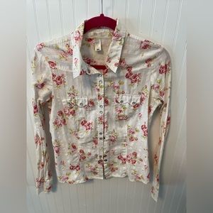 Pink Floral Old Navy Button Down